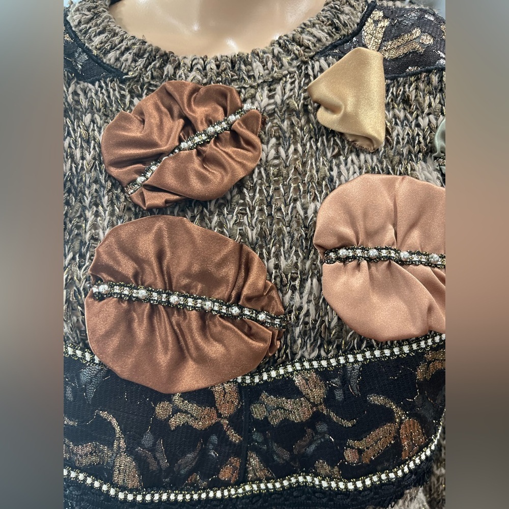 Bonnie & Bill by Holly Dolly Parton Vintage chunky sparkly vintage Sweater-S - Picture 10 of 11